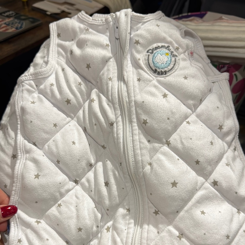 White and Gray Quilted Sleep Sack Pajamas